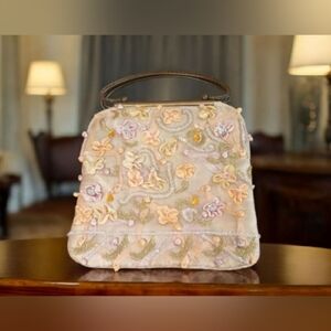 Coldwater Creek Pastel Floral Embellished Wristlet